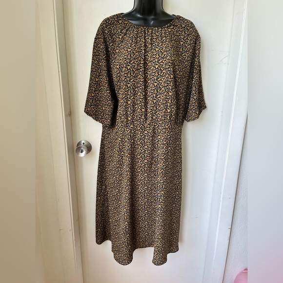 Uniqlo Georgette Printed Halfsleeve Flare Dress size XL - Picture 2 of 15